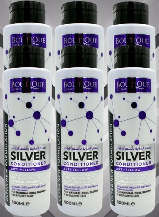 BOUTIQUE 6 Pieces Conditioner For Blonde, Bleached And Gray Hair 500ml