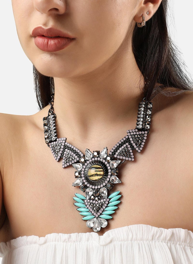 SOHI Designer Statement Stone Artificial Necklace Jewellery  - Image 1