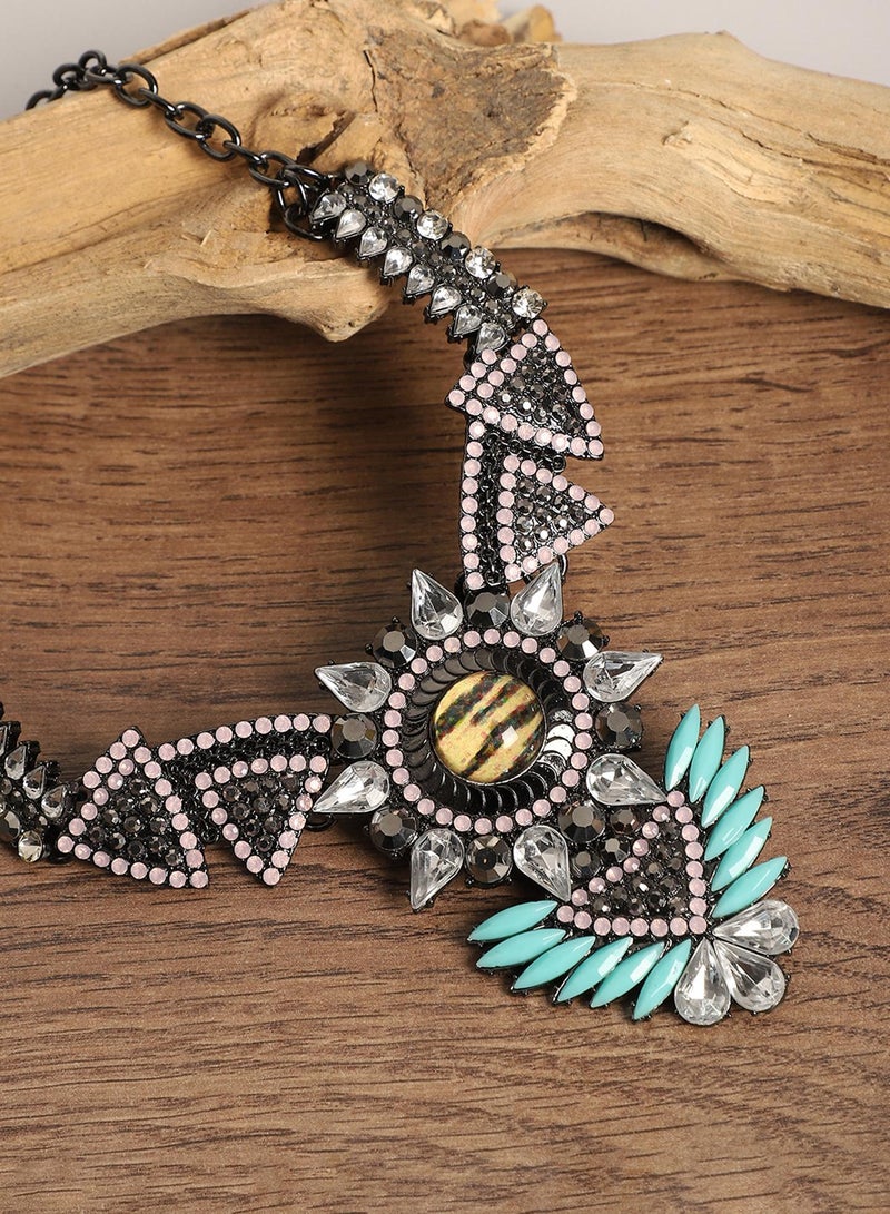 SOHI Designer Statement Stone Artificial Necklace Jewellery  - Image 4