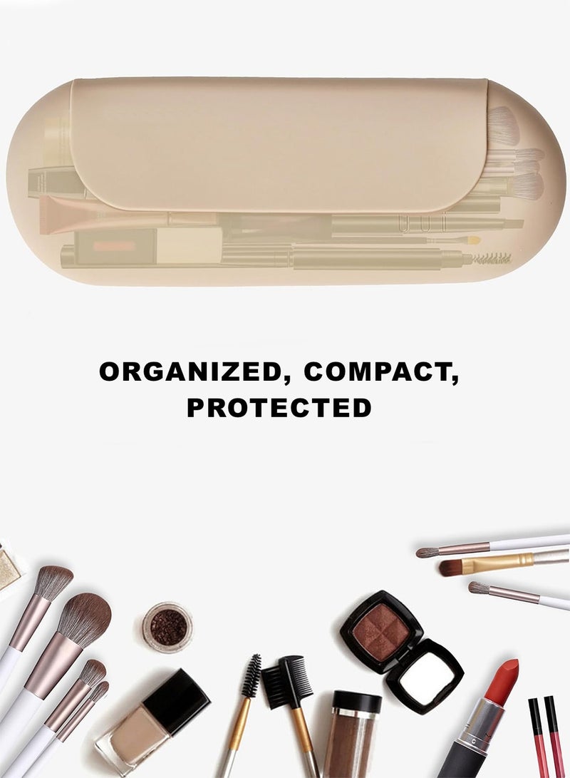 منظم فرش المكياج المحمول للسفر، حقيبة مستحضرات تجميل كبيرة من السيليكون الناعم - Image 5