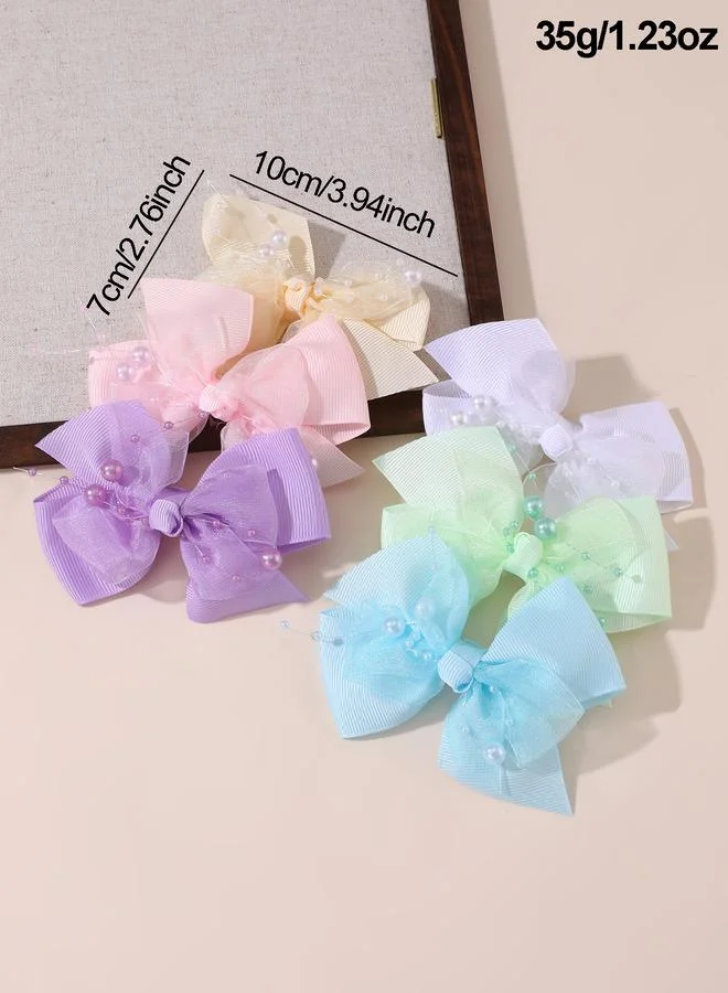 Take Two  Set of 6 - Solid Bow Clips for Women | Best Price UAE