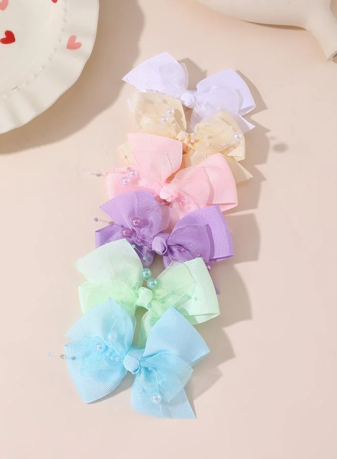 تايك تو Set of 6 - Solid Bow Clips