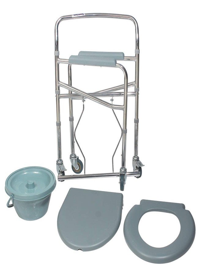 SMARTCARE Portable Height Adjustable Commode Chair with Commode Pot (WITH WHEEL) - Image 5
