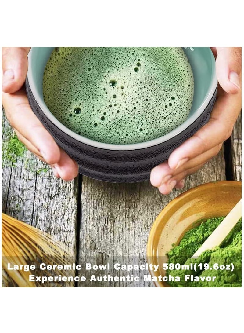 general 4-piece Japanese Traditional Handmade Matcha Whisk and Glass Bowl Tool Gift Set - Image 5