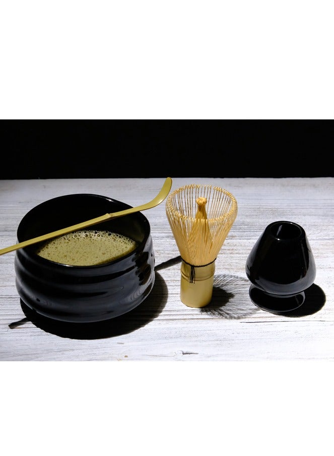 general 4-piece Japanese Traditional Handmade Matcha Whisk and Glass Bowl Tool Gift Set - Image 1