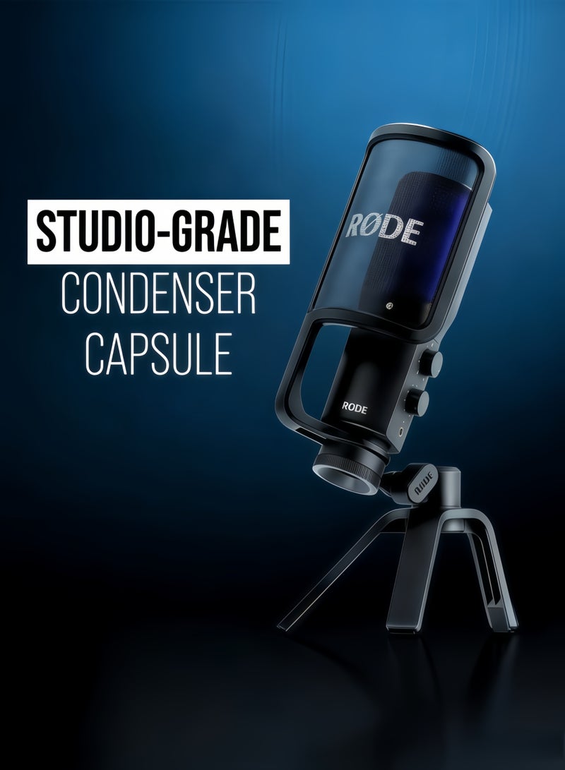 رود RØDE NT-USB+ Professional-Grade USB Condenser Microphone لتسجيل صوت بجودة الاستوديو مباشرة إلى جهاز كمبيوتر أو جهاز محمول، أسود - Image 5