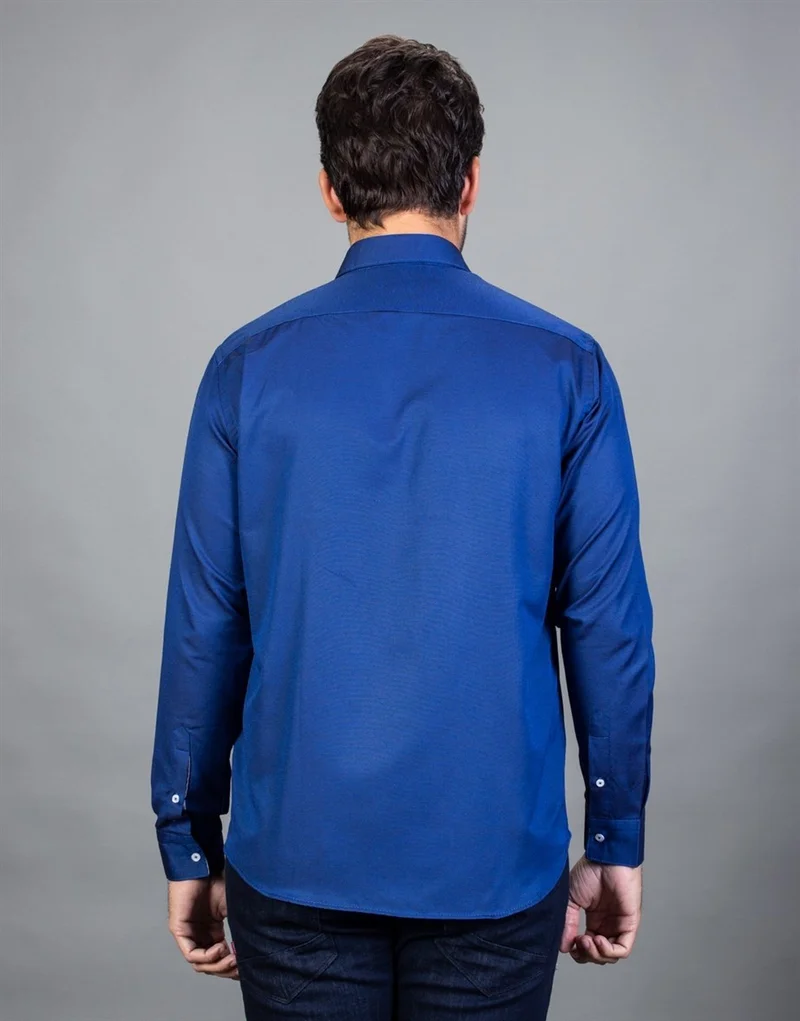 Tudors Classic Fit Dobby Saks Blue Men's Shirt