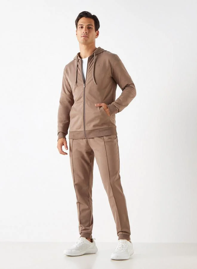 ADOT by Splash Solid Zip Through Sweatshirt with Hood and Long Sleeves