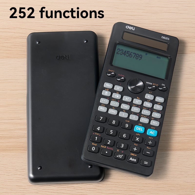 Deli D82ES Scientific Calculator 252 Functions Dual Power LCD Display for Students and Professionals - Image 4