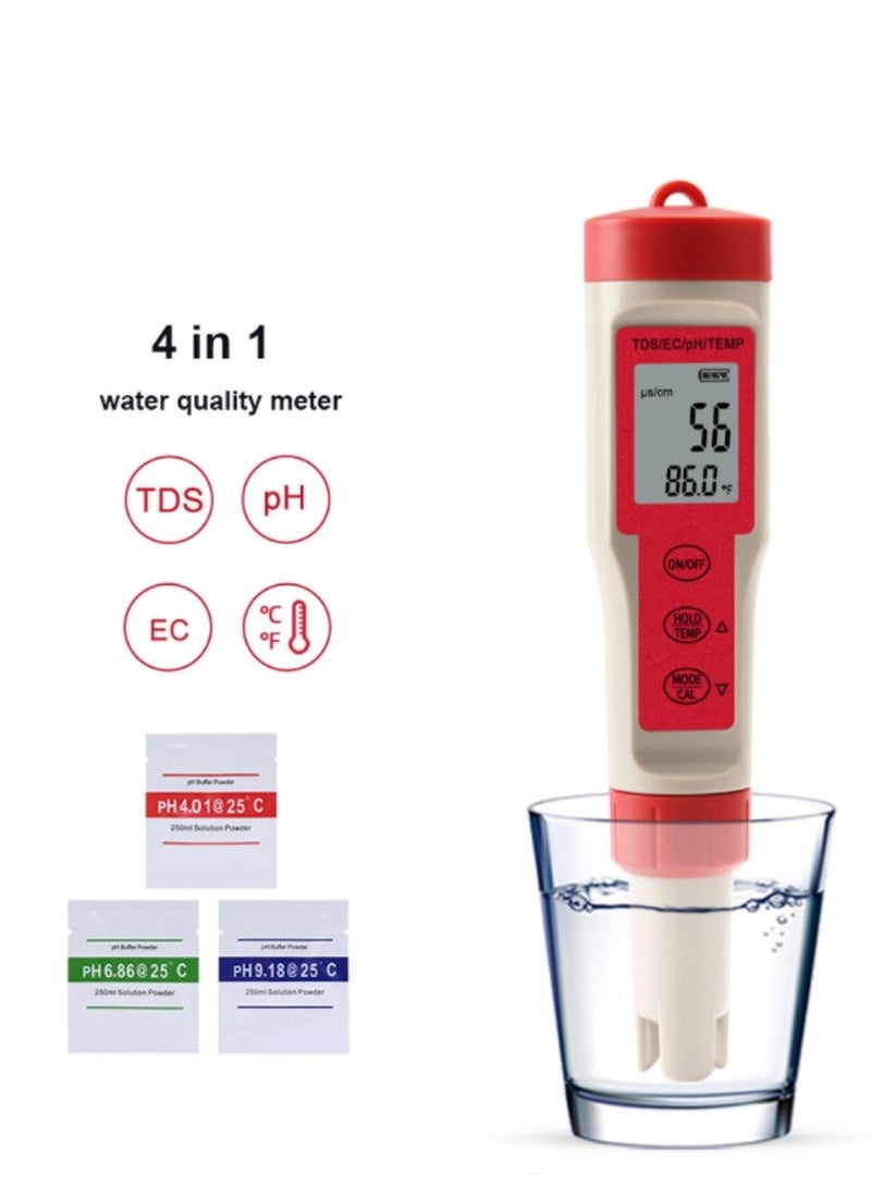 TDS 4 in 1 PH Meter TDS EC ORP Salinity S. G Temperature Meter With Backlight Digital Water Quality Monitor Tester - Image 1