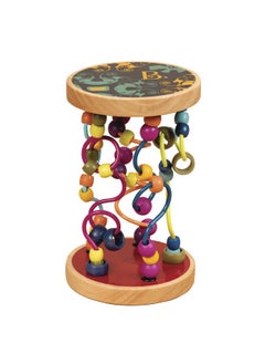 B. Toys Loopty Lo Wooden Rolling Toy Developmental Bead Maze Wooden Wire Maze Crawling Rolling Toy 47 Beads & 5 Mazes Classic Toy For Babies, Toddlers, Kids Quality Wood 18 Months +  - Image 1