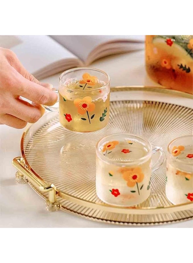 DUNISO Serving Trays with Handles，Fruit Tray，Home Decorative Coffee Table Round Tray，Sturdy and Durable，for Bedroom, Bedside Table, Dresser,Living Room, Dining Room，Amber - Image 3