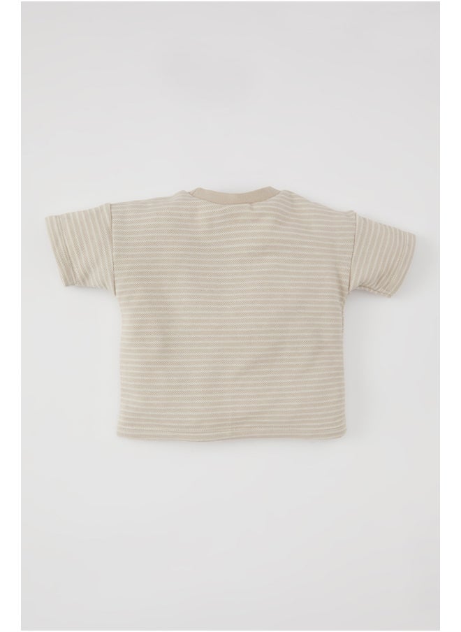 DeFacto - Babyboy Regular Fit Bike Neck Knitted Short Sleeve T-Shirt - Image 1