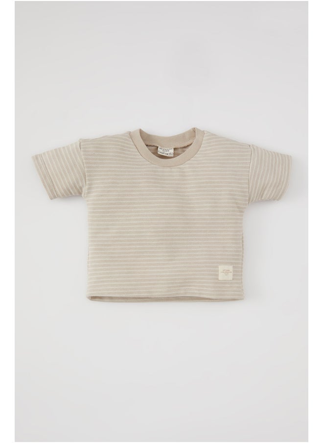 DeFacto - Babyboy Regular Fit Bike Neck Knitted Short Sleeve T-Shirt - Image 1