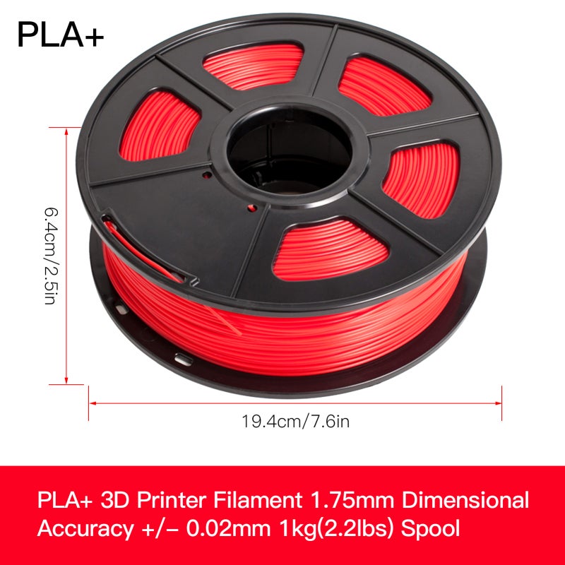 SUNLU PLA+ 3D Printer Filament 1.75mm Dimensional Accuracy +/- 0.02mm 1kg(2.2lbs) Spool, Blue - Image 3