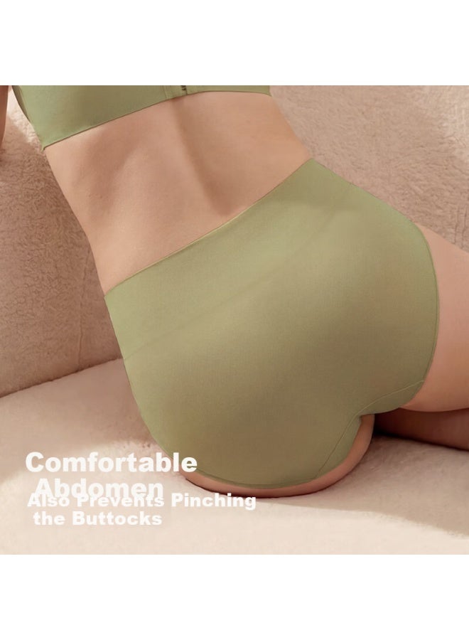 Youngyell Women's Plus Size High Waist Pure Cotton Antibacterial Extended Crotch Slimming Panties 3-pack - Image 5
