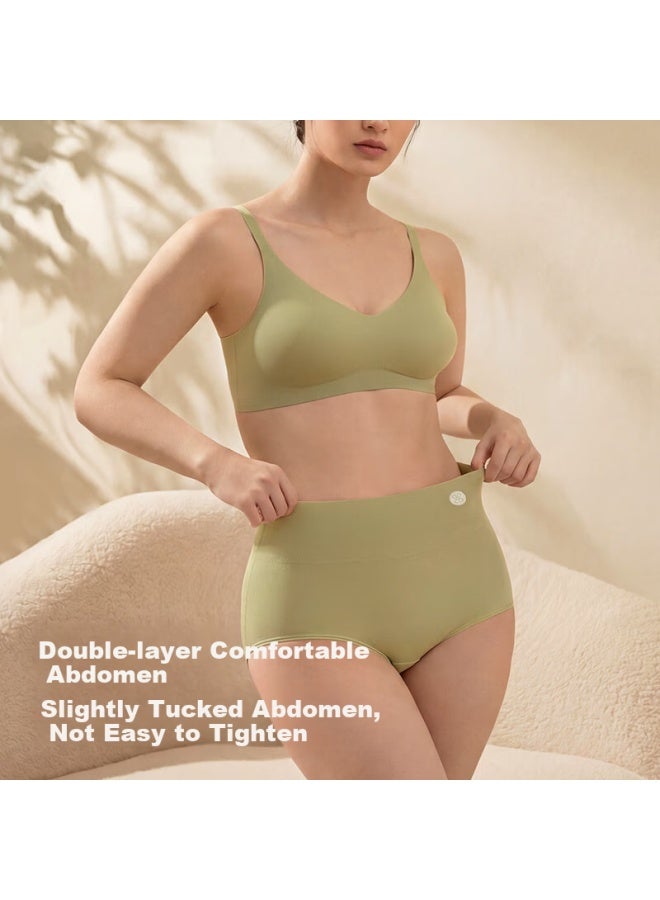 Youngyell Women's Plus Size High Waist Pure Cotton Antibacterial Extended Crotch Slimming Panties 3-pack - Image 4