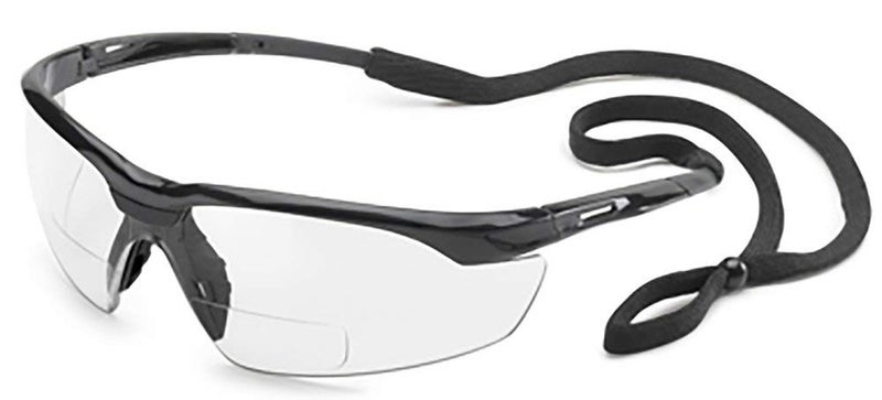 Gateway Safety 28MC20 Conqueror MAG Safety Glasses 20 Diopter Magnification Clear Lens Black Frame