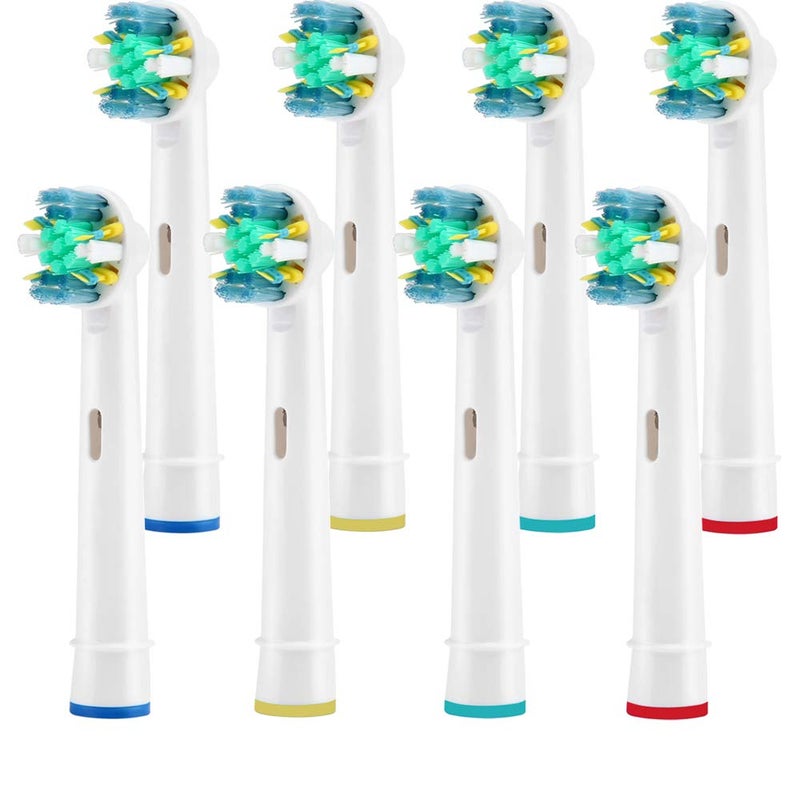 Grop Toothbrush Replacement Heads Refill for Oral Electric Toothbrush Pro 1000 Pro 3000 Pro 5000 Pro 7000 Vitality Floss Action,8 Count with Covers - Image 1