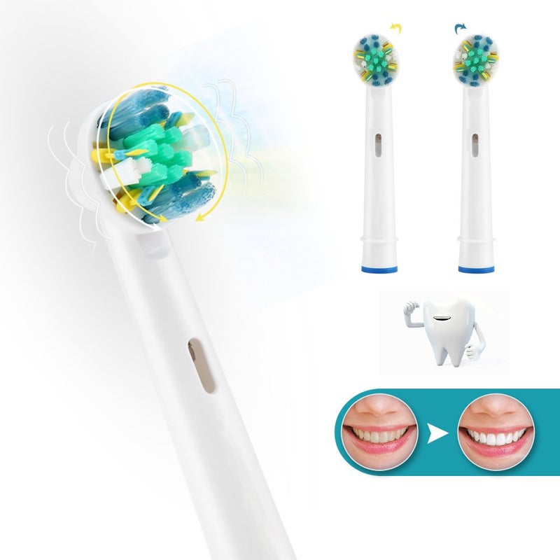 Grop Toothbrush Replacement Heads Refill for Oral Electric Toothbrush Pro 1000 Pro 3000 Pro 5000 Pro 7000 Vitality Floss Action,8 Count with Covers - Image 3