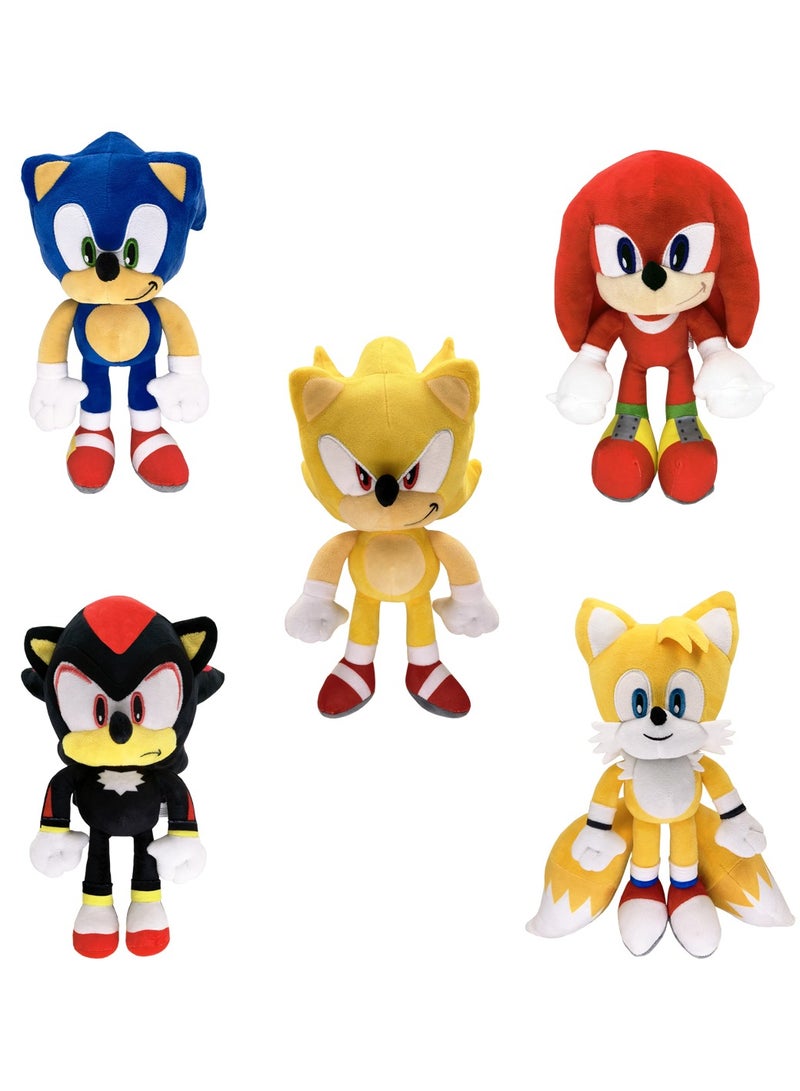 5 Pcs Sonic The Hedgehog Plush Toy Classic Sonic Figure Doll Plush Stuffed Animals Toys Gift for Boys Girls Movie Fans Blue - Image 1