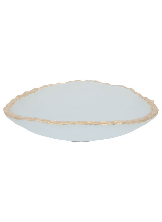 Alsaif Gallery Glass Dessert Plate With Golden Edge 17  14  3 Cm 