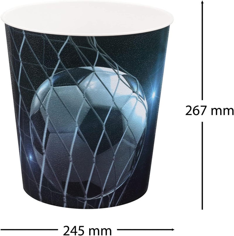 Idena Football Design Polypropylene Waste Paper Basket - 9 Liters - Image 2