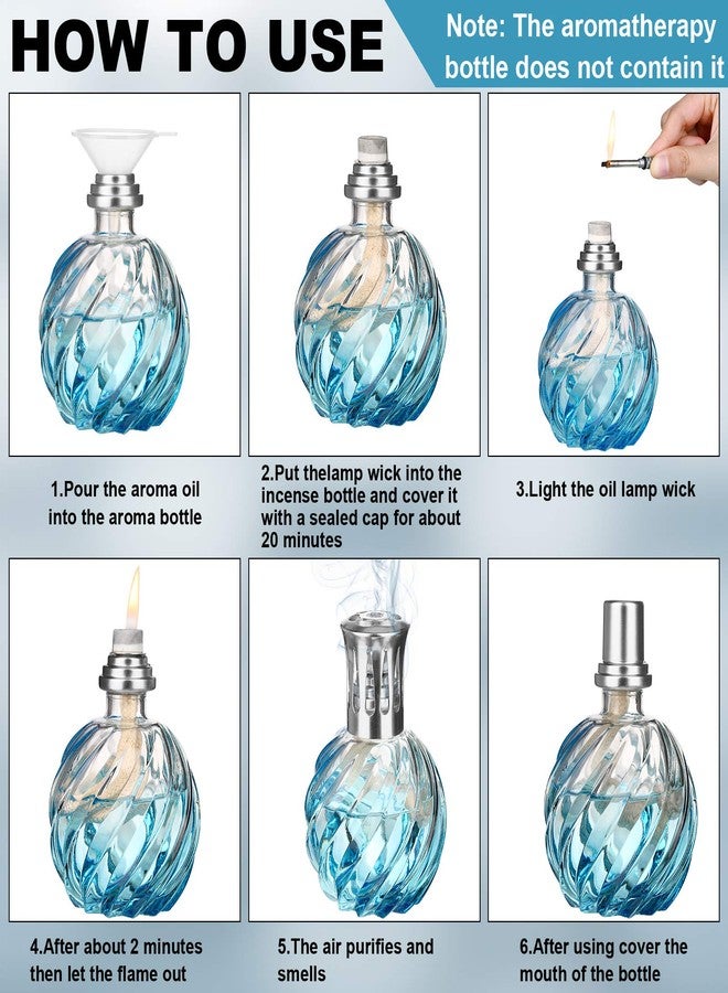 مايتيز مجموعة مايتيز المكونة من 6 قطع من فتيل بديل لمصباح الزيت، فتيل بديل للتحكم في الهواء التحفيزي، مصابيح موقد لموزع الروائح العطرية (فضي، ذهبي) - Image 3