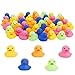 WAMSOLE 50 Pcs Multicolor Mini Rubber Ducks Baby Bath Toy Children Squeak and Float Colored Small Ducks in Bulk Toddlers Shower Duck Decorations Party Favors - Image 2