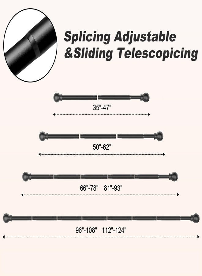 Brunttype Black Curtain Rods for Windows 31"- 46", Decorative Drapery Rod Adjustable by Splicing, 5/8 inch Small Curtain Rod for Bedroom, Living Room, Kitchen and Outdoors (31" or 46") - Image 5