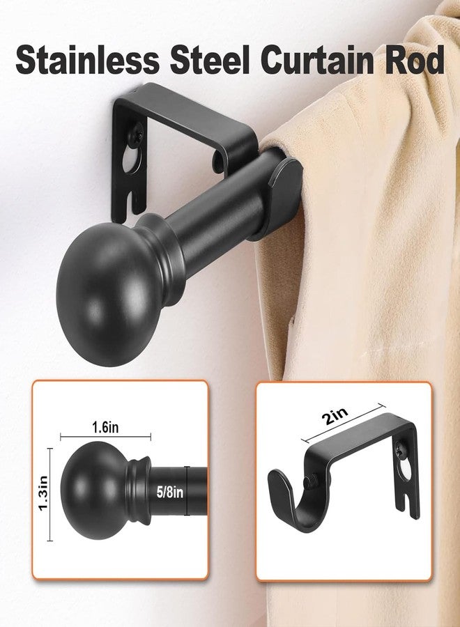 Brunttype Black Curtain Rods for Windows 31"- 46", Decorative Drapery Rod Adjustable by Splicing, 5/8 inch Small Curtain Rod for Bedroom, Living Room, Kitchen and Outdoors (31" or 46") - Image 2