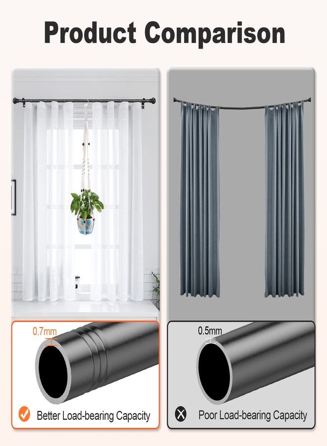 Brunttype Black Curtain Rods for Windows 31"- 46", Decorative Drapery Rod Adjustable by Splicing, 5/8 inch Small Curtain Rod for Bedroom, Living Room, Kitchen and Outdoors (31" or 46") - Image 4