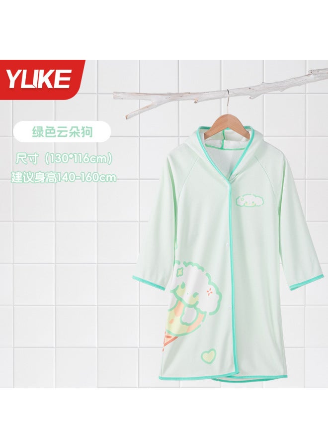 Children's Bath Towel With Hood For Boys And Girls, Wearable Bathrobe, Thickened  New Model, Quick-drying Swimming Towel