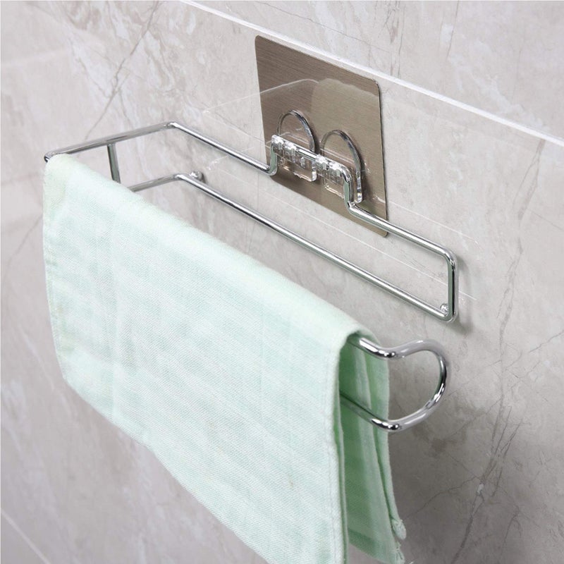 SIRTERIQ SIRTERIQ Stainless Steel Self-Adhesive Kitchen Towel Holder | Chrome Napkin, Tissue, and Toilet Paper Hanger - Silver  - Image 5