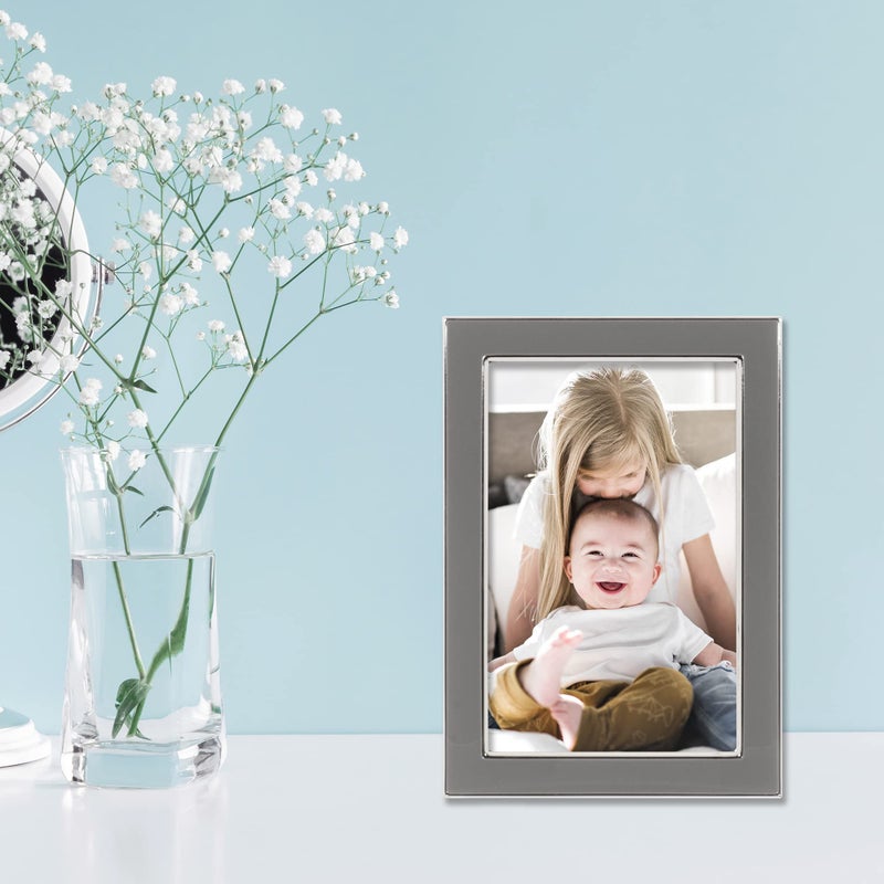 Lawrence Frames Polished Enamel Picture Frame  4x6  Gray - Image 4