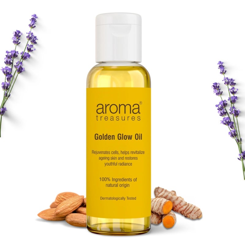 Aroma Treasures Golden Glow face oil for glowing skin suitable for normal to dry skin 50ml - Image 2