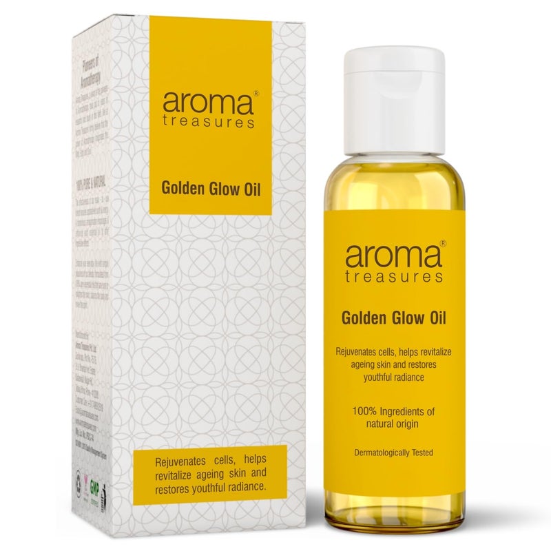 Aroma Treasures Golden Glow face oil for glowing skin suitable for normal to dry skin 50ml - Image 1