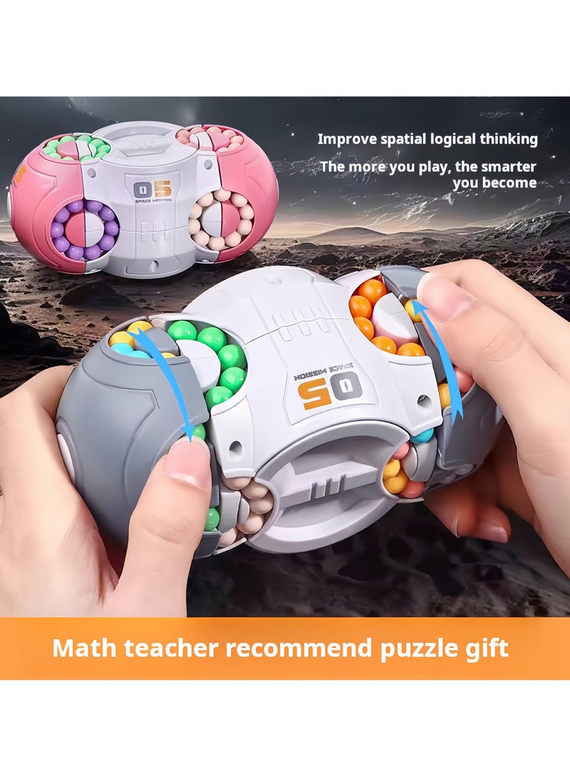 AROAQ Challenging 3D Cylindrical Cube Puzzle Toy with Vibrant Beads - Magic Bean Gyro Spinning Slider Game, Durable ABS Resin - Image 4