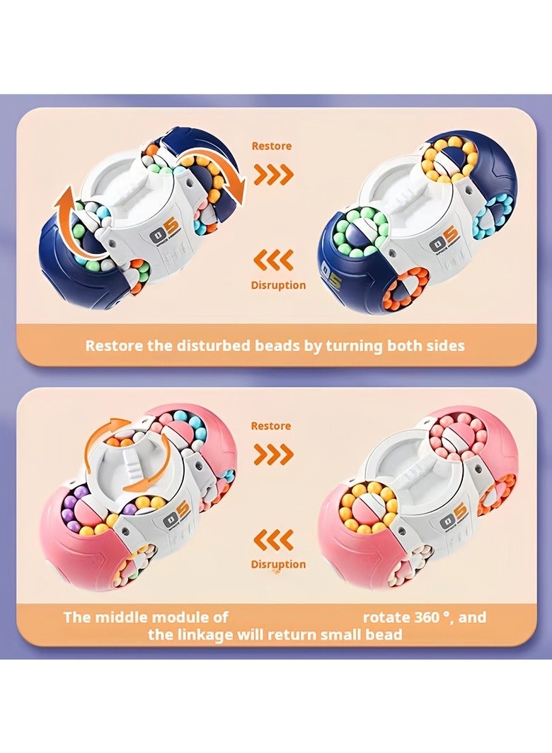 AROAQ Challenging 3D Cylindrical Cube Puzzle Toy with Vibrant Beads - Magic Bean Gyro Spinning Slider Game, Durable ABS Resin - Image 3