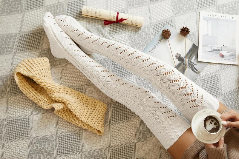 Pcavin Thigh High Socks for Women Cable Knit Over the Knee Boot Socks, Long Warm Leg Warmers Winter - Image 2