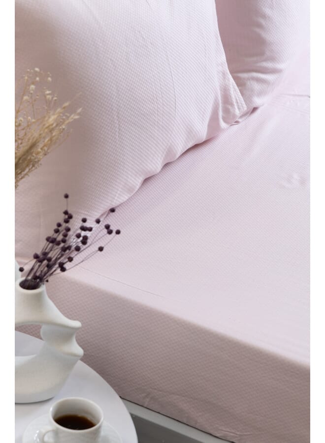 MEHALLA Fitted Sheet Set-Square Sateen 1 Bed Sheet - 1Pillowcases - Rose - 120 *200+35cm - 100% Egyptian Cotton - Image 2
