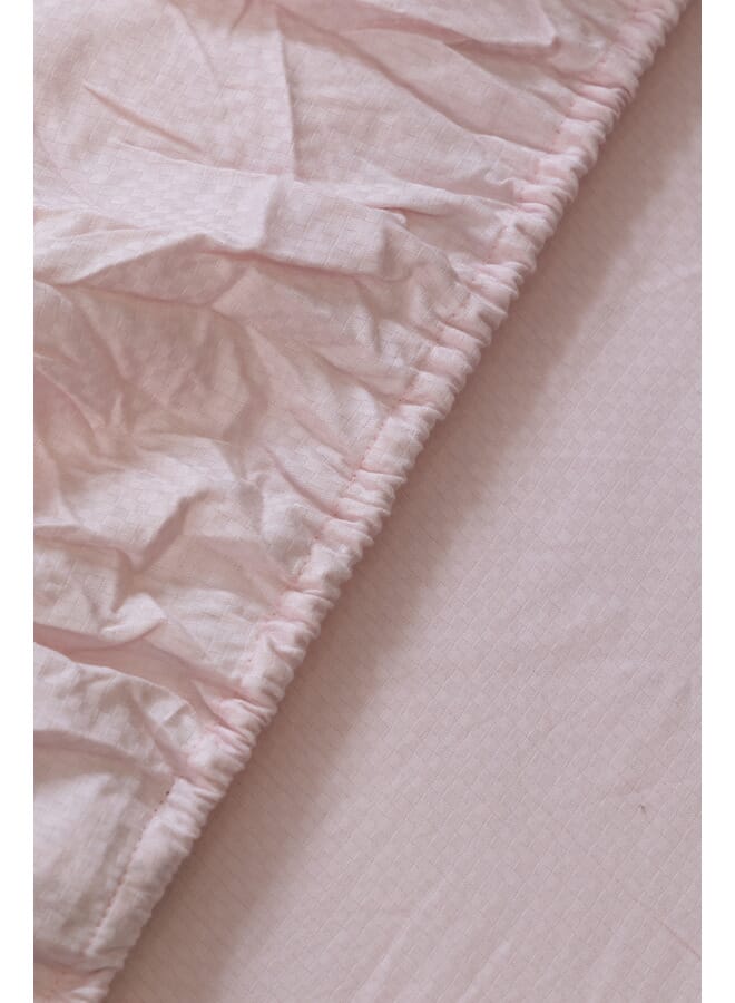 MEHALLA Fitted Sheet Set-Square Sateen 1 Bed Sheet - 1Pillowcases - Rose - 120 *200+35cm - 100% Egyptian Cotton - Image 3