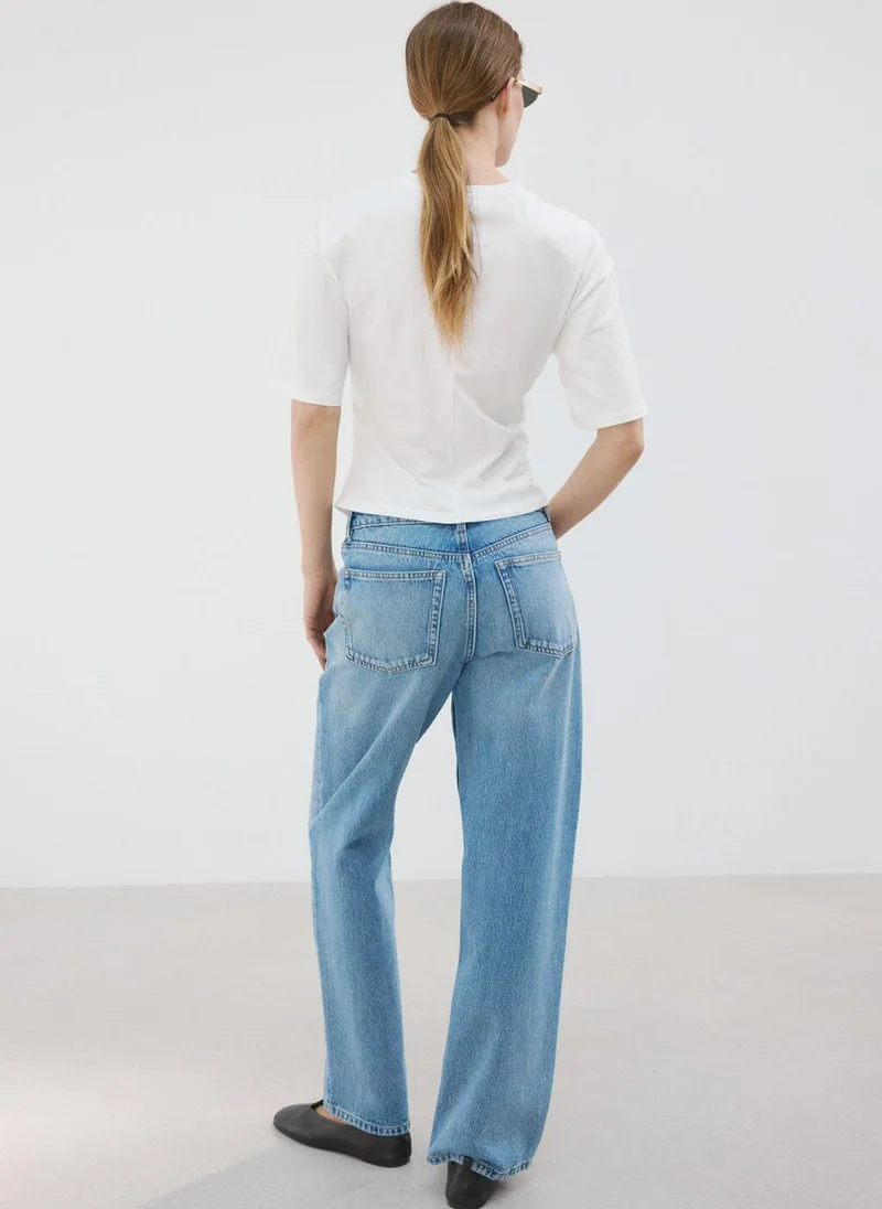 مانجو Cotton t-shirt with pucker detail