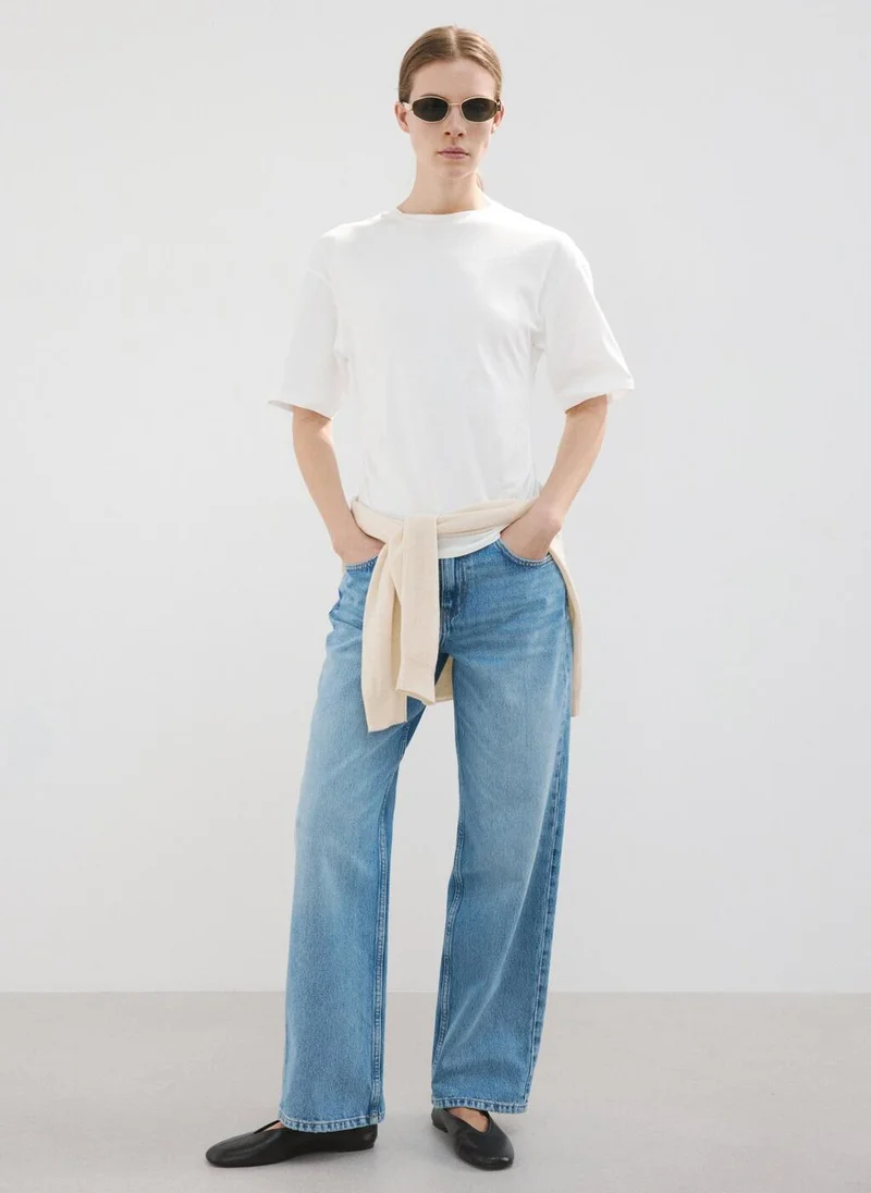 MANGO  Cotton t-shirt with pucker detail for Women | Best Price UAE