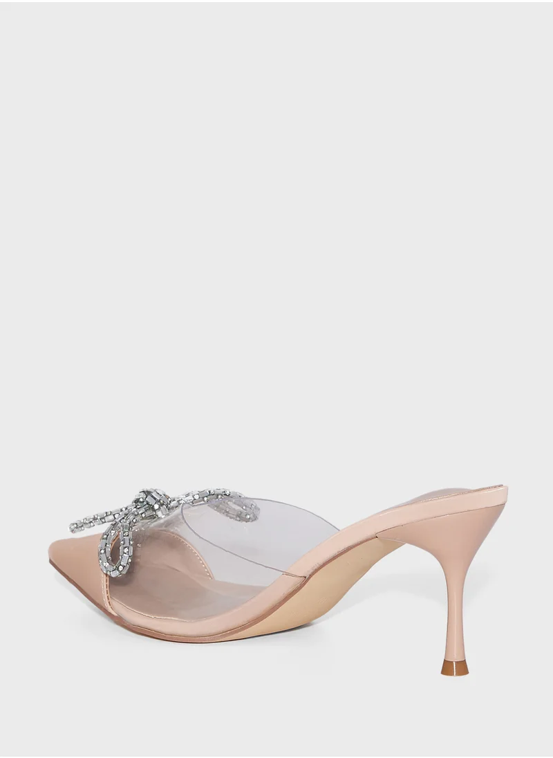 Ella Limited Edition Diamante Bow  Detail Pump