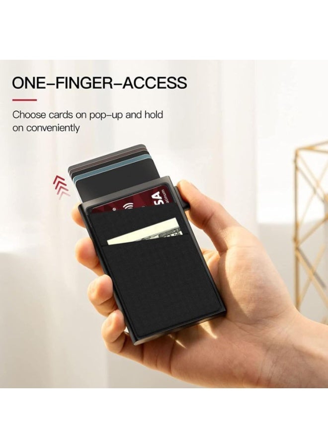 Unisex Credit Card Holder, Radio Id Blocking Pop-Up Card Holder, Holder Aluminum,Commercial Credit Card Wallet With Coin Pocket For Storing Banknotes, Coins, And Debit Cards, Green - Image 4