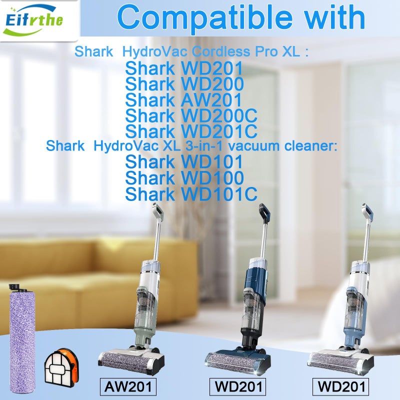 Eifrthe 4 عبوات Wdb1F2 بديلة للفرشاة وحزمة Filte لـ Shark Wd101 Wd201 Wd100 Wd200 Aw201 Wd200C Wd201C Wd101C Aw261 Wd160 Hydrovac Xl مكنسة كهربائية 3 في 1 مقارنة الأجزاء Wdb1 Wdb2 Wdff1 Wdb1F2 - Image 2
