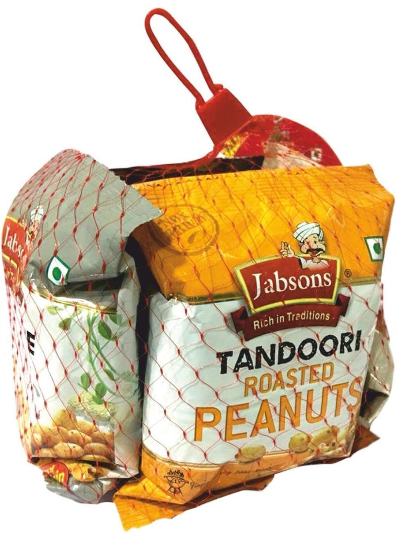Jabsons Assorted Peanuts Traditional Indian Flavored Snack (Pack of 6) - Image 1