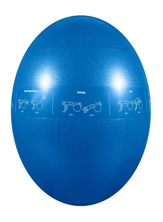 GoFit Stability 55cm Ball – Anti-Burst Exercise Ball for Core Workouts, Yoga, Pilates, Balance Training, and Strength Exercises with Non-Slip Surface, Pump Included, Blue - Image 1