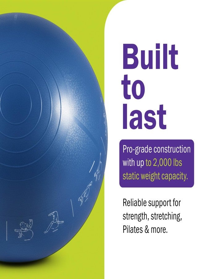 GoFit Stability 55cm Ball – Anti-Burst Exercise Ball for Core Workouts, Yoga, Pilates, Balance Training, and Strength Exercises with Non-Slip Surface, Pump Included, Blue - Image 5